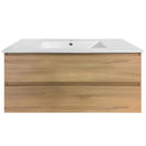 NELSON 1200X460X580MM PLYWOOD WALL HUNG VANITY - LIGHT OAK WITH CERAMIC TOP - NZHomeware