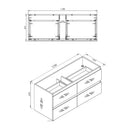 NELSON 1200X460X580MM PLYWOOD WALL HUNG VANITY - LIGHT OAK WITH DOUBLE CERAMIC TOP - NZHomeware