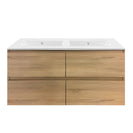 NELSON 1200X460X580MM PLYWOOD WALL HUNG VANITY - LIGHT OAK WITH DOUBLE CERAMIC TOP - NZHomeware