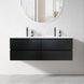 NELSON 1500X460X580MM PLYWOOD WALL HUNG VANITY - BLACK WITH DOUBLE CERAMIC TOP - NZHomeware