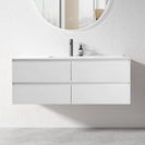 NELSON 1500X460X580MM PLYWOOD WALL HUNG VANITY - GLOSS WHITE WITH CERAMIC TOP - NZHomeware