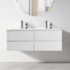 NELSON 1500X460X580MM PLYWOOD WALL HUNG VANITY - GLOSS WHITE WITH DOUBLE CERAMIC TOP - NZHomeware