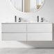 NELSON 1800X460X580MM PLYWOOD WALL HUNG VANITY - GLOSS WHITE WITH DOUBLE POLYMARBLE TOP - NZHomeware