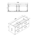 NELSON 1800X460X580MM PLYWOOD WALL HUNG VANITY - GLOSS WHITE WITH DOUBLE POLYMARBLE TOP - NZHomeware