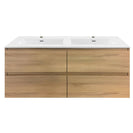 NELSON 1800X460X580MM PLYWOOD WALL HUNG VANITY - LIGHT OAK WITH DOUBLE POLYMARBLE TOP - NZHomeware