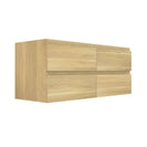NELSON 1800X460X580MM PLYWOOD WALL HUNG VANITY - LIGHT OAK WITH DOUBLE POLYMARBLE TOP - NZHomeware