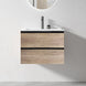 NELSON 600X460X580MM PLYWOOD WALL HUNG VANITY - BLACK AND LIGHT OAK WITH CERAMIC TOP - NZHomeware