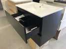 NELSON 600X460X580MM PLYWOOD WALL HUNG VANITY - BLACK WITH CERAMIC TOP - NZHomeware