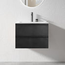 NELSON 600X460X580MM PLYWOOD WALL HUNG VANITY - BLACK WITH CERAMIC TOP - NZHomeware