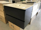 NELSON 750X460X580MM PLYWOOD WALL HUNG VANITY - BLACK WITH CERAMIC TOP - NZHomeware