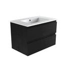 NELSON 750X460X580MM PLYWOOD WALL HUNG VANITY - BLACK WITH CERAMIC TOP - NZHomeware