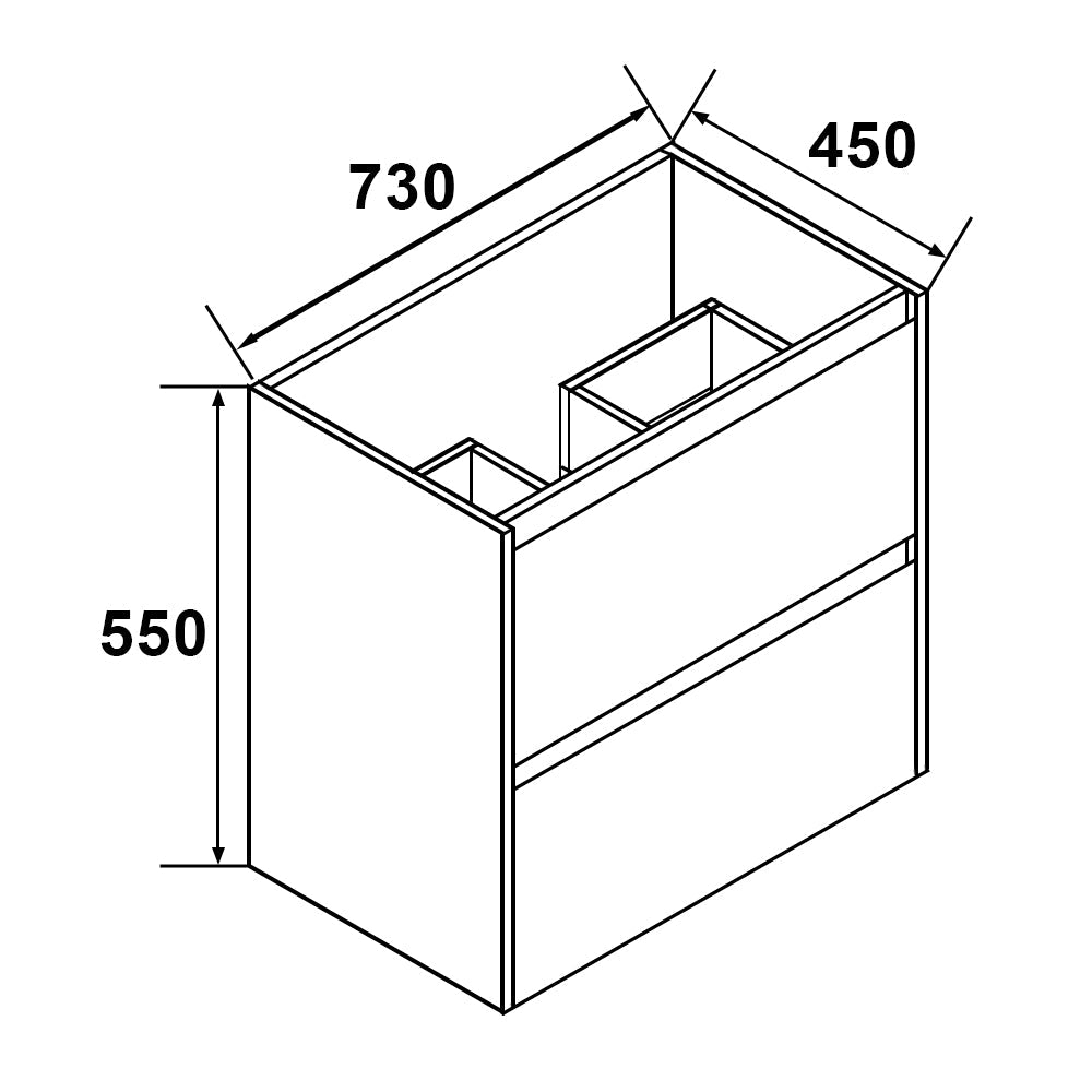 NELSON 750MM Plywood Wall Hung Vanity - Gloss White size guide 1