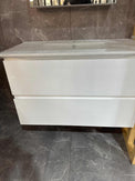 NELSON 750X460X580MM PLYWOOD WALL HUNG VANITY - GLOSS WHITE WITH CERAMIC TOP - NZHomeware