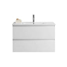 NELSON 750X460X580MM PLYWOOD WALL HUNG VANITY - GLOSS WHITE WITH CERAMIC TOP - NZHomeware