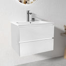 NELSON 750X460X580MM PLYWOOD WALL HUNG VANITY - GLOSS WHITE WITH CERAMIC TOP - NZHomeware