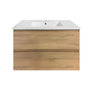 NELSON 750X460X580MM PLYWOOD WALL HUNG VANITY - LIGHT OAK WITH CERAMIC TOP - NZHomeware