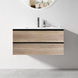 NELSON 900X460X580MM PLYWOOD WALL HUNG VANITY - BLACK AND LIGHT OAK WITH CERAMIC TOP - NZHomeware