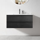 NELSON 900X460X580MM PLYWOOD WALL HUNG VANITY - BLACK WITH CERAMIC TOP - NZHomeware