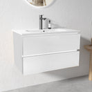NELSON 900X460X580MM PLYWOOD WALL HUNG VANITY - GLOSS WHITE WITH CERAMIC TOP - NZHomeware