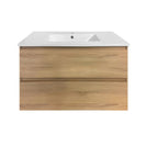 NELSON 900X460X580MM PLYWOOD WALL HUNG VANITY - LIGHT OAK WITH CERAMIC TOP - NZHomeware