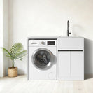 1200MM White Laundry Tub - Plywood Cabinet&Marble Bench with Sink - NZHomeware