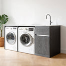 1800mm Laundry Tub | Plywood Cabinet & Stone Bench | Stainless Steel Sink - NZHomeware