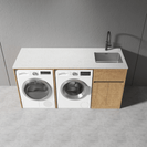 1800mm Laundry Tub - Collect Only at Courier Depots - Plywood Cabinet with Stone Bench & Steel Sink - NZHomeware