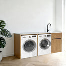 1800mm Laundry Tub - Plywood Cabinet with Stone Bench & Steel Sink - NZHomeware