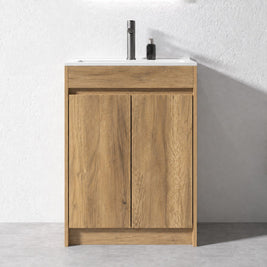 SM 600mmx360mmx850mm Plywood Slim Floor Standing Vanity with Ceramic Basin - NZHomeware