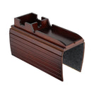 Non - slip Foldable Sofa Armrest Clip On Tray Sliding Detachable Cup Holder Couch Shelf Side Table Remote Control Phone Snacks Drinks Organizer Rack Mahogany Brown - NZHomeware