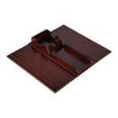 Non - slip Foldable Sofa Armrest Clip On Tray Sliding Detachable Cup Holder Couch Shelf Side Table Remote Control Phone Snacks Drinks Organizer Rack Mahogany Brown - NZHomeware