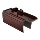 Non - slip Foldable Sofa Armrest Clip On Tray Sliding Detachable Cup Holder Couch Shelf Side Table Remote Control Phone Snacks Drinks Organizer Rack Mahogany Brown - NZHomeware