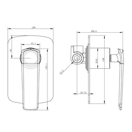 Norico Eden Black Shower/Bath Wall Mixers Tapware - NZHomeware