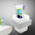 Omar Chrome and White Toothbrush Holder Tumbler Holder - NZHomeware