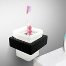 Omar Nero Black and White Toothbrush Holder Tumbler Holder - NZHomeware