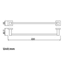 Ottimo Chrome Single Towel Rails 600mm - NZHomeware