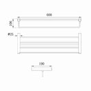 Ottimo Chrome Towel Rack 600mm - NZHomeware
