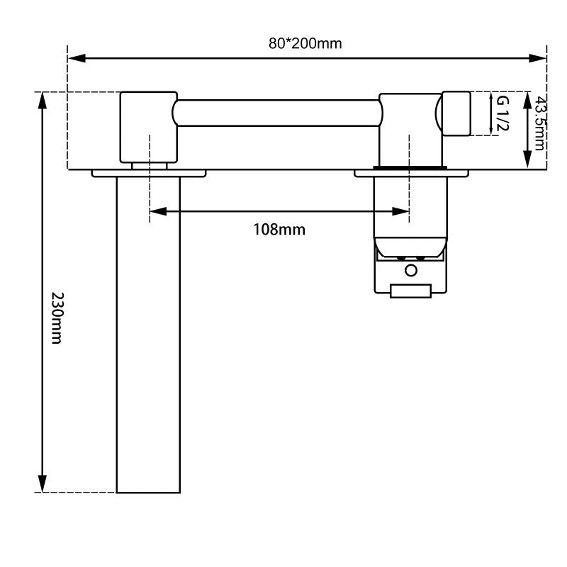 Ottimo/Omar Chrome Bathtub/Basin Wall Mixer With Spouts Tapware Bathtub Filler size guide 1