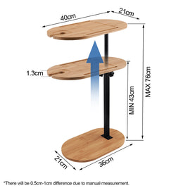 Oval Sofa Bed End Side Stand Rack C Table Bathtub Tray Height Adjustable 360° Swivel - NZHomeware