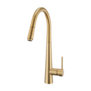 Pentro Round Brushed Yellow Gold 360 degree Swivel Pull Out Kitchen Sink Mixer Tap - NZHomeware