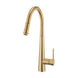 Pentro Round Brushed Yellow Gold 360 degree Swivel Pull Out Kitchen Sink Mixer Tap - NZHomeware