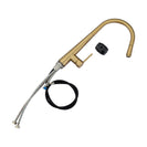 Pentro Round Brushed Yellow Gold 360 degree Swivel Pull Out Kitchen Sink Mixer Tap - NZHomeware