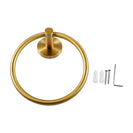 Pentro Round Brushed Yellow Gold Hand Towel Ring Wall Mounted - NZHomeware