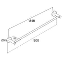 Pentro Round Brushed Yellow Gold Single Towel Rack Rail 900mm CUT TO SIZE Stainless Steel 304 - NZHomeware