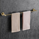 Pentro Round Brushed Yellow Gold Single Towel Rack Rail 900mm CUT TO SIZE Stainless Steel 304 - NZHomeware