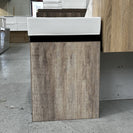 PICCOLO 420X220X500MM PLYWOOD WALL HUNG VANITY - BLACK AND LIGHT OAK WITH CERAMIC TOP - NZHomeware