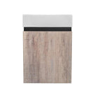 PICCOLO 420X220X500MM PLYWOOD WALL HUNG VANITY - BLACK AND LIGHT OAK WITH CERAMIC TOP - NZHomeware