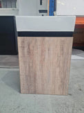 PICCOLO 420X220X500MM PLYWOOD WALL HUNG VANITY - BLACK AND LIGHT OAK WITH CERAMIC TOP - NZHomeware