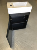 PICCOLO 420X220X500MM PLYWOOD WALL HUNG VANITY - BLACK WITH CERAMIC TOP - NZHomeware