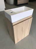 PICCOLO 420X220X500MM PLYWOOD WALL HUNG VANITY - LIGHT OAK WITH CERAMIC TOP - NZHomeware